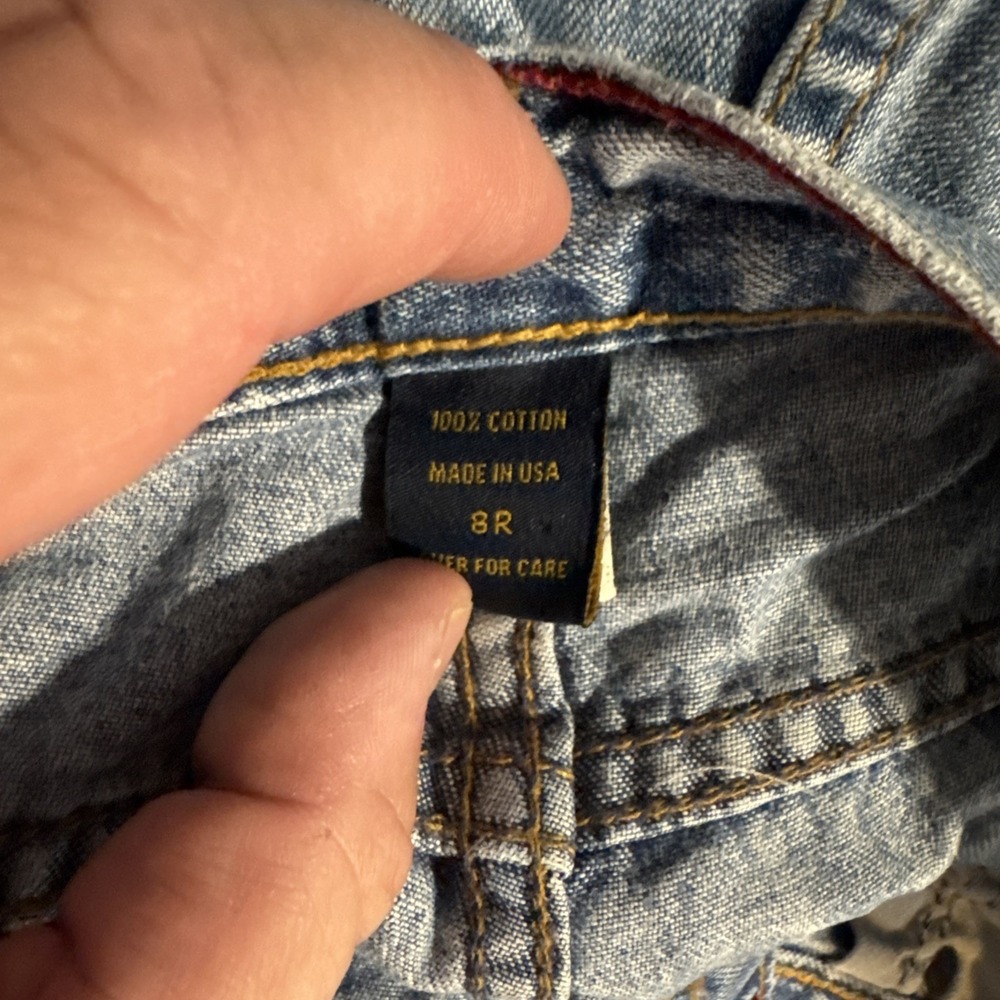Abercrombie Fitch 1892 Blue Jeans Womens 8R (FITS‎ 34 X 32) Flare Leg Button Fly - Picture 5 of 11